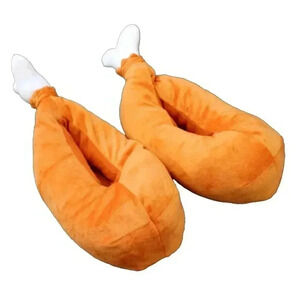 New Turkey Leg Drumstick Slippers Youth Kids White Elephant Thanksgiving XS/S